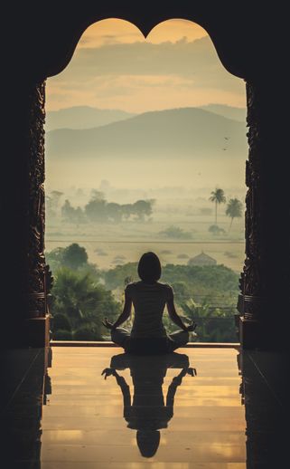Meditation in a temple.