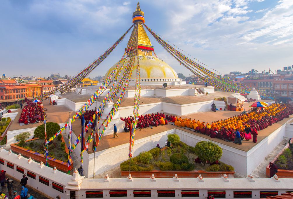 Ein buddhistischer Tempel in Kathmandu.